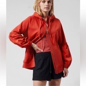 Athleta NWT On My Way Triumph Oversized Hoodie currant red size M